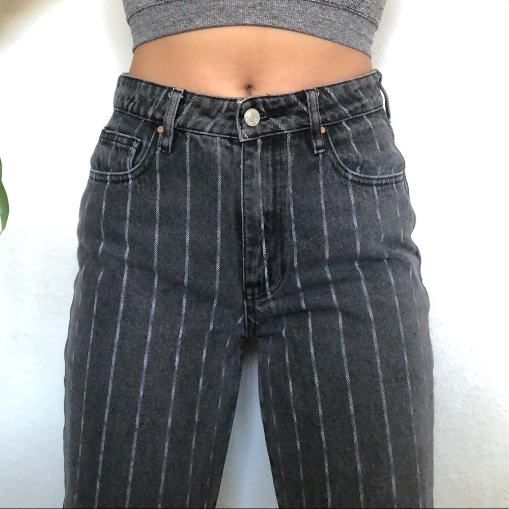 Pacsun high waisted black striped mom jeans